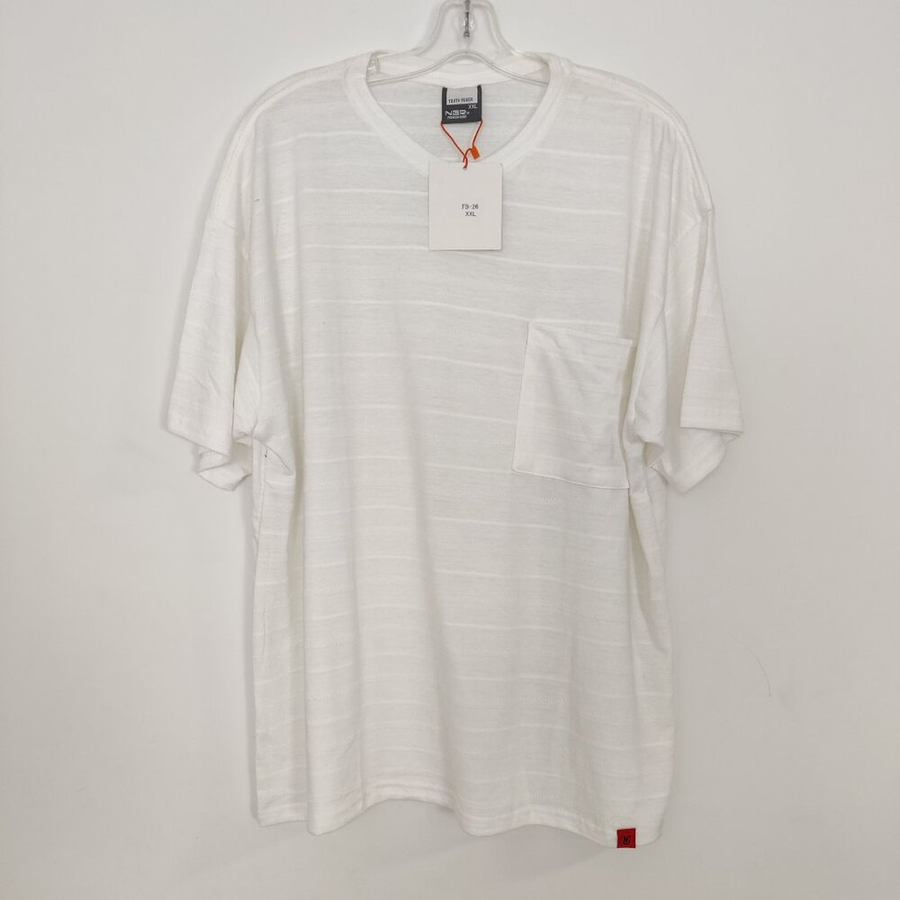 NEW Youth Fever Men's Tee Size XXL 100% Cotton White Striped Summer Lightweight